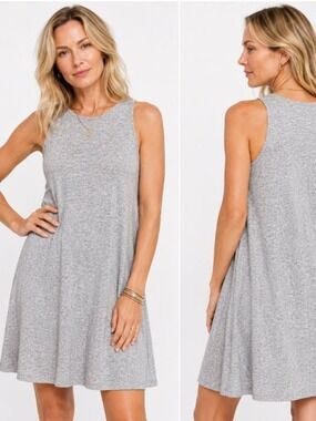 ARITZIA Grey Summer Dress Rosa Swing Small Medium fit